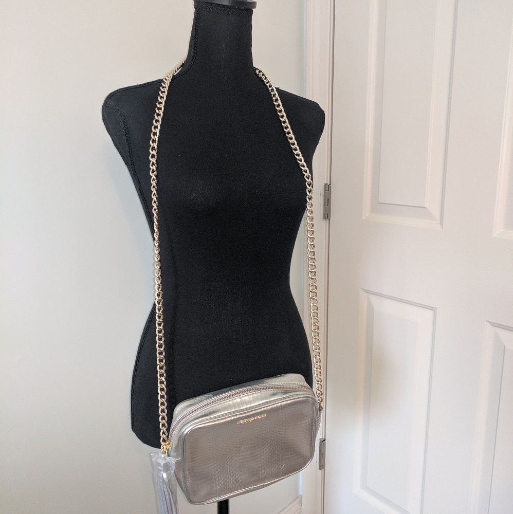 NWT Victoria's Secret crossbody silver purse VS